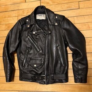 SOLD! SOLD! Vintage 70s Park V Womens Quilted Leather Belted Motorcycle Jacket 8